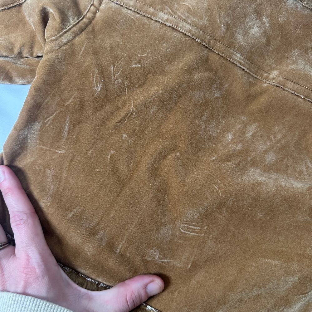 Vintage B.T. Kids Floral Embroidered Brown Faux Fur Suede Jacket / Coat Sz 18 mo - Picture 9 of 9